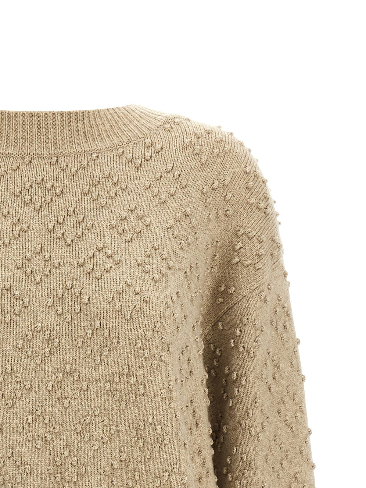 Agnona Embossed Sweater Beige