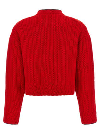 Chloé Embroidery Cardigan Red