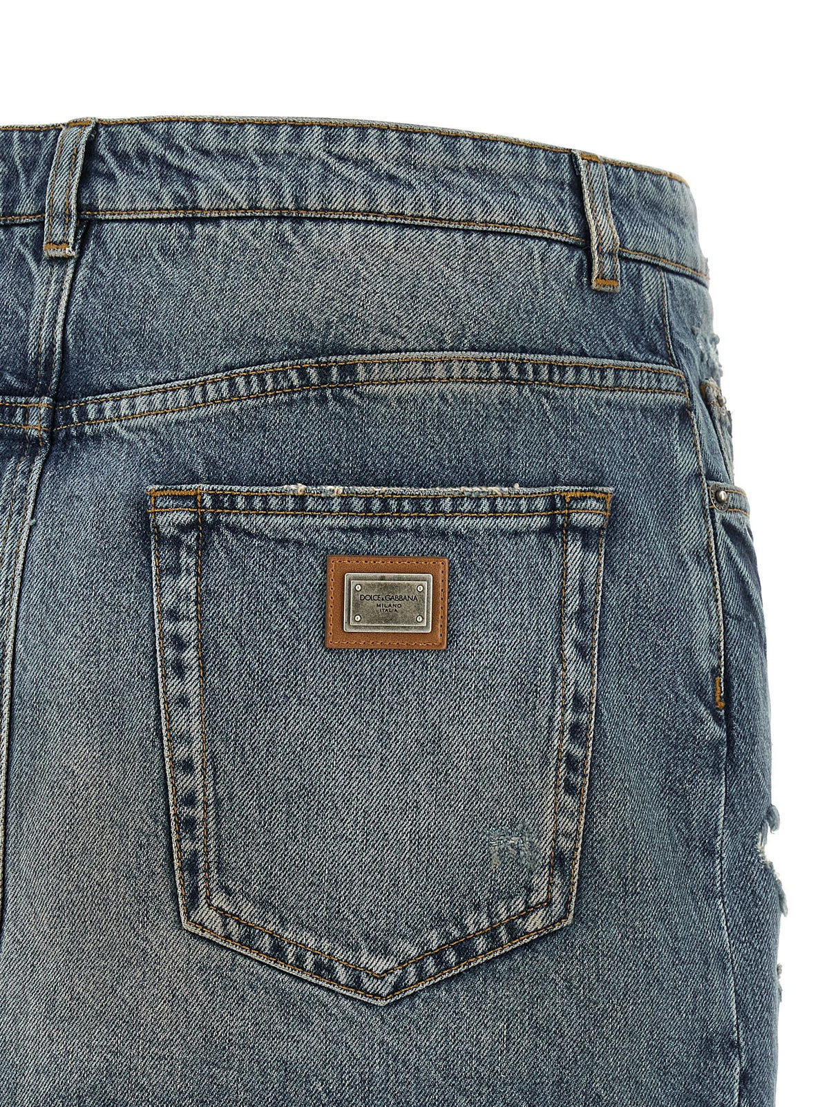 Dolce &amp; Gabbana Embroidery Skirt Blue