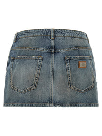 Dolce &amp; Gabbana Embroidery Skirt Blue