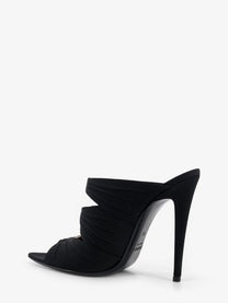 Saint Laurent Women's Emilie Satin Sandals Black