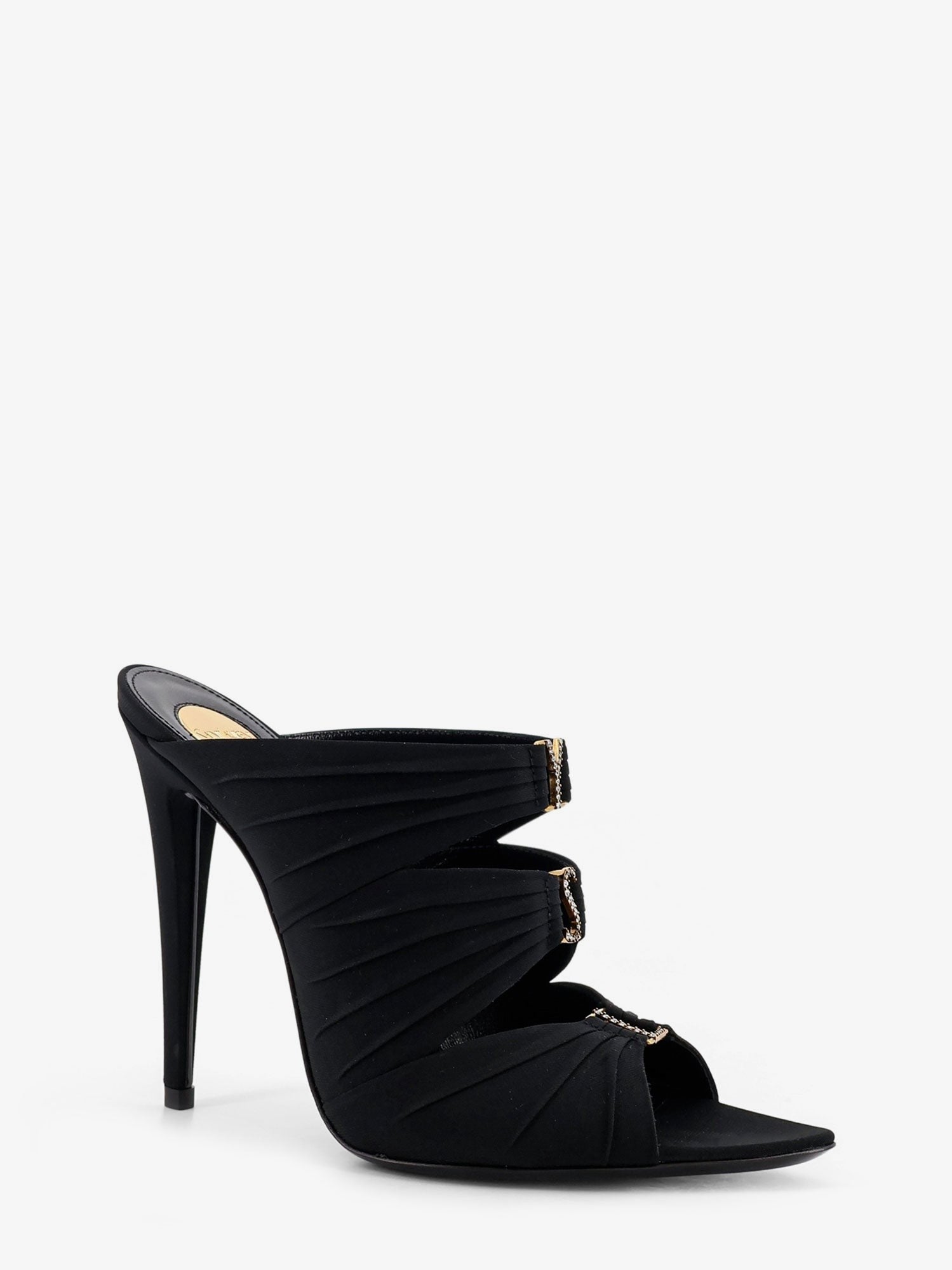 Saint Laurent Women's Emilie Satin Sandals Black