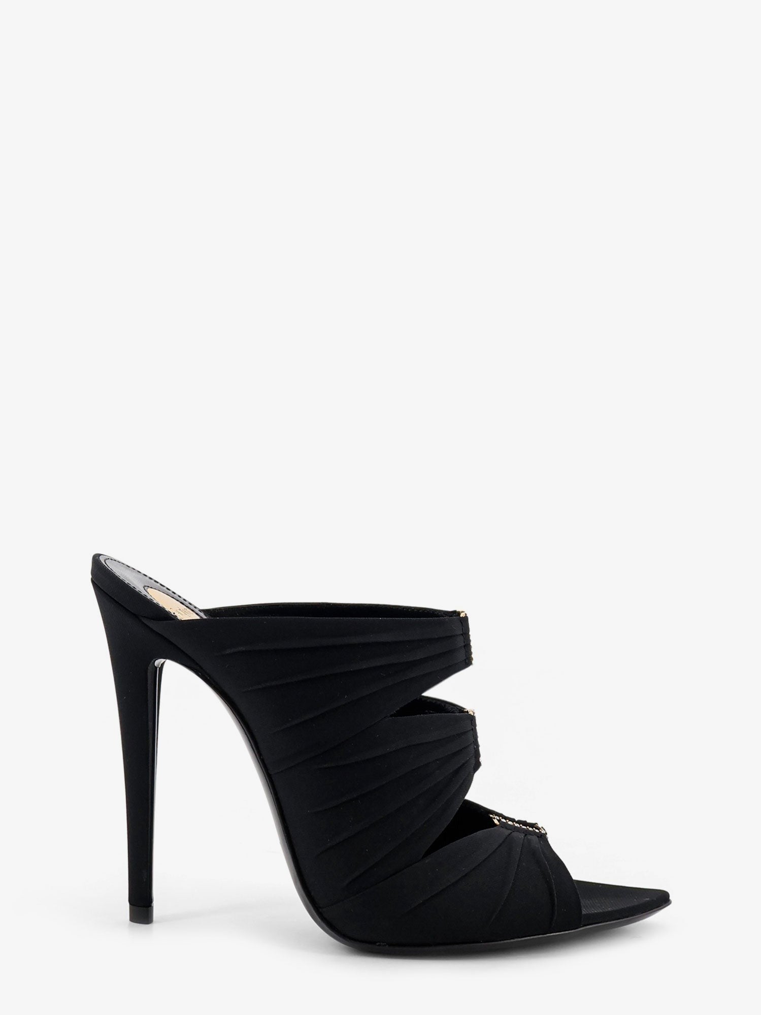 Saint Laurent Women's Emilie Satin Sandals Black