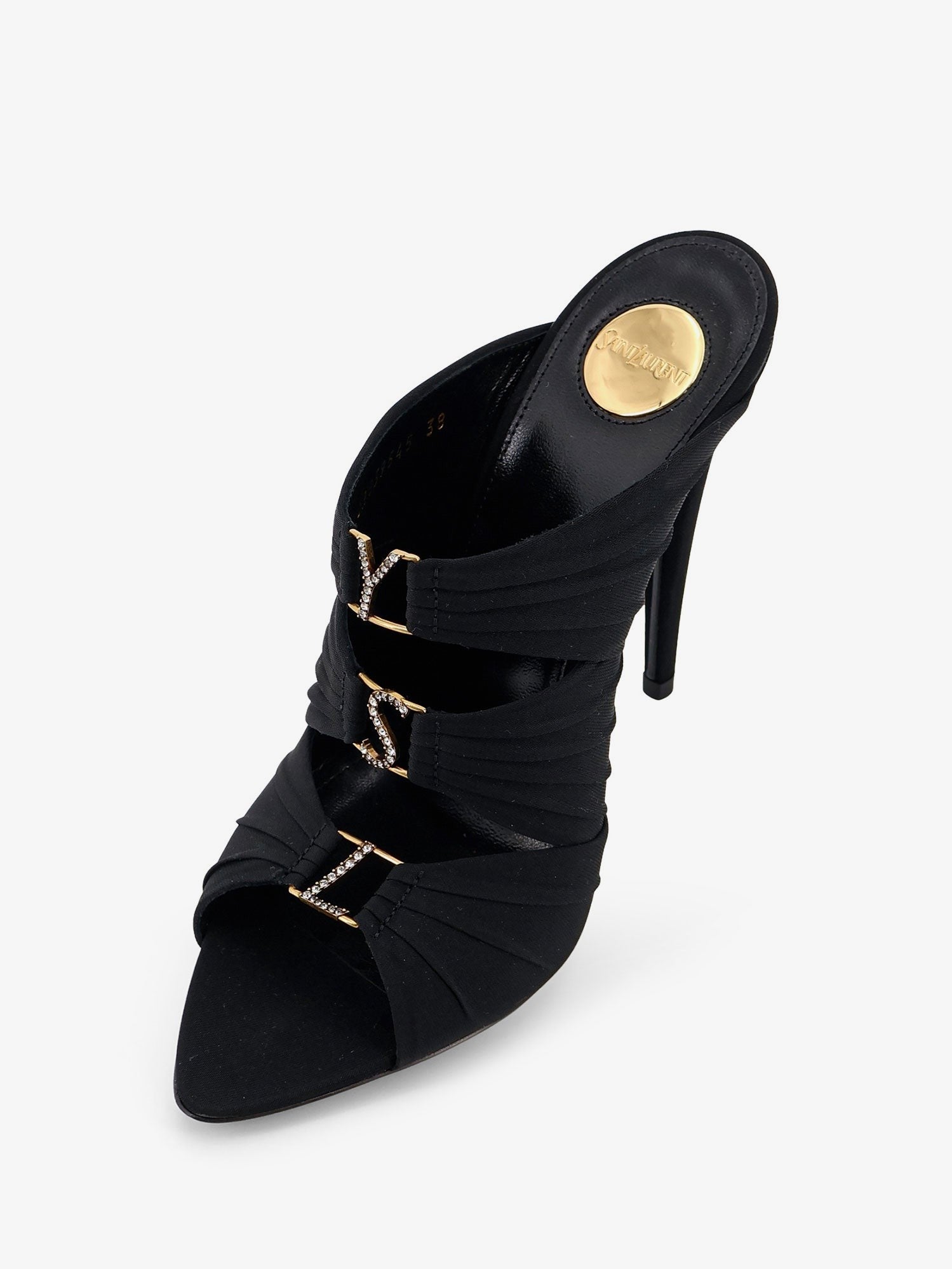 Saint Laurent Women's Emilie Satin Sandals Black