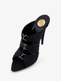 Saint Laurent Women's Emilie Satin Sandals Black