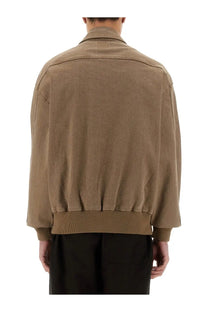Emporio Armani men’s brown blouson jacket in tan corduroy with ribbed waistband and cuffs