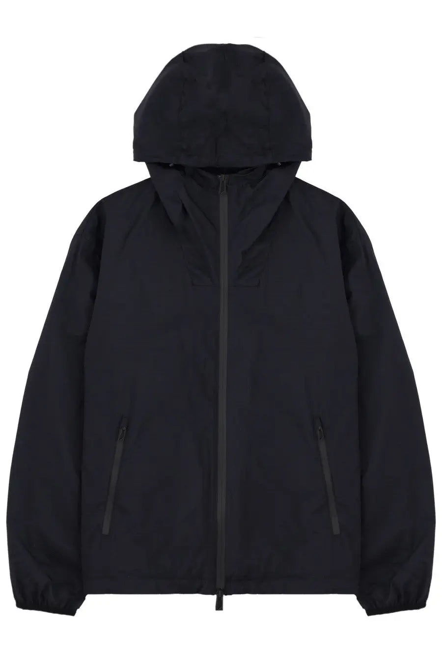 Emporio armani men’s blue giacca con zip cappuccio hooded jacket with full-length zipper and two side pockets