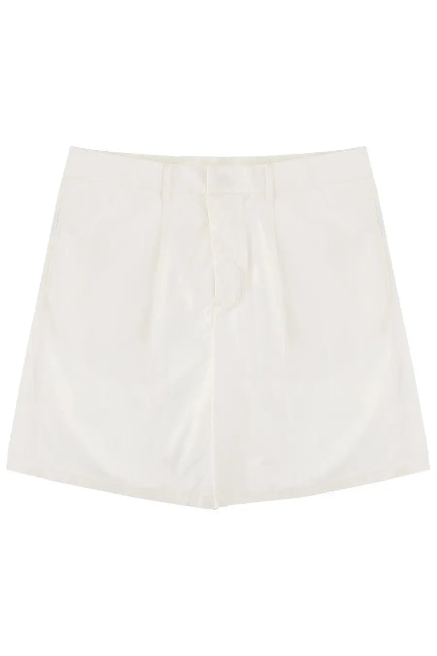 Emporio Armani men’s cream cotton shorts with high waist tailored pleated front and clean stitching