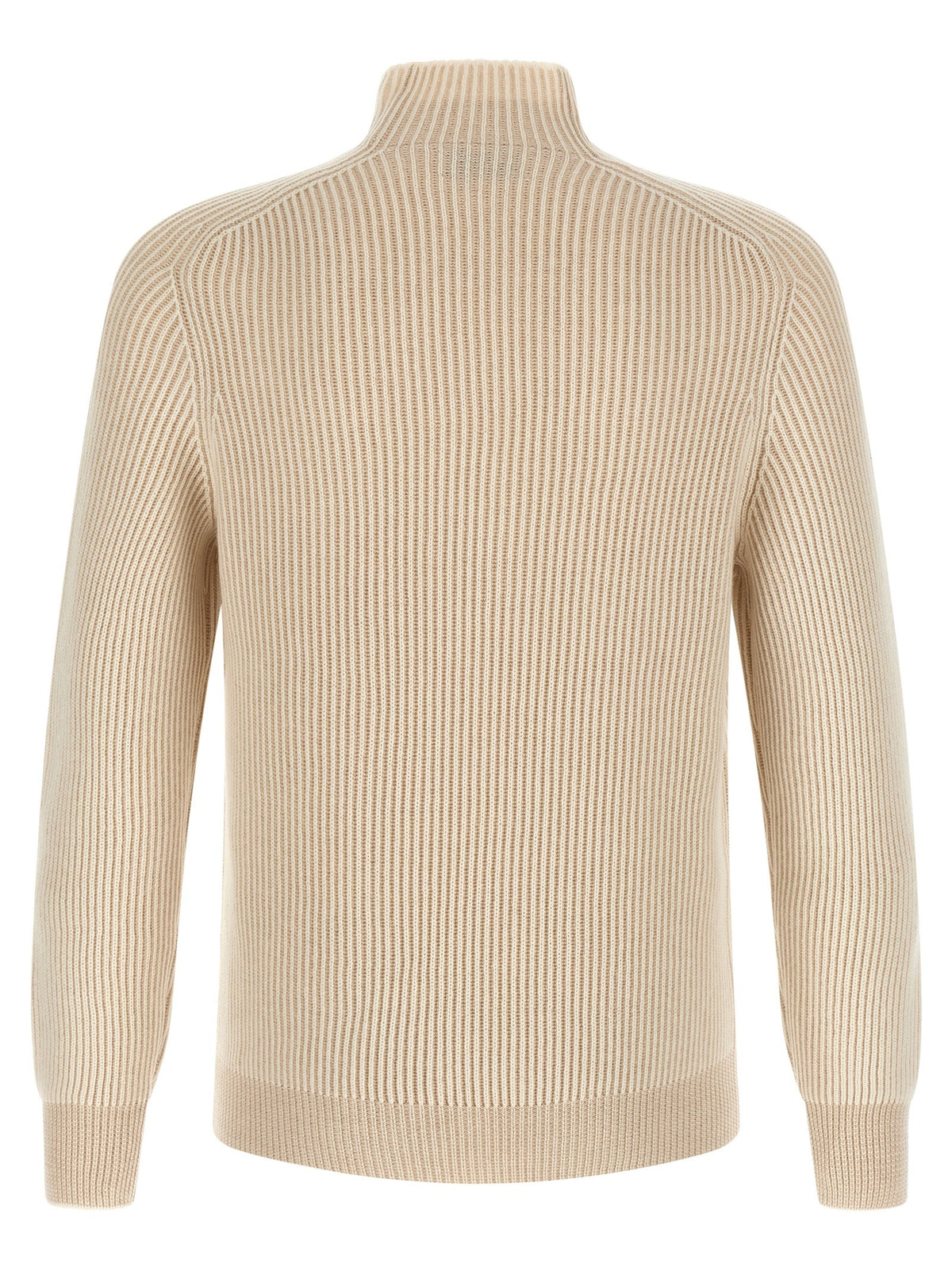 Brunello Cucinelli English Ribbed Sweater Beige