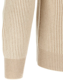 Brunello Cucinelli English Ribbed Sweater Beige