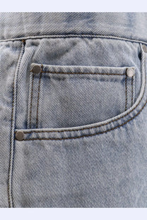 Entire studios men’s light washed denim bermuda shorts blue back pocket with silver rivets and dark stitching
