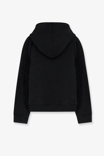 Black entire studios unisex eternal zip cotton sweatshirt with relaxed fit and ribbed cuffs