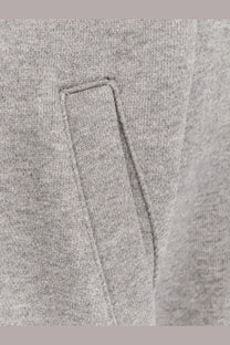 Gray heathered knit fabric pocket with stitched edge on entire studios unisex eternal zip cotton sweatshirt grey