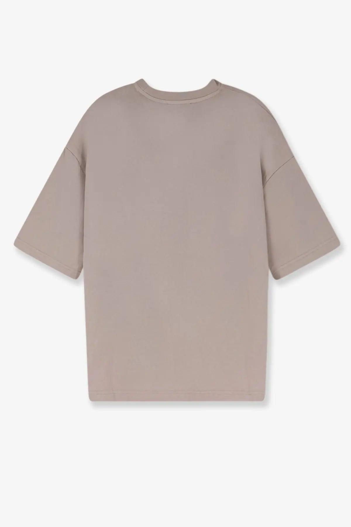 Entire Studios unisex heavy boxy tee in soft beige with oversized short sleeves and subtle seam detailing