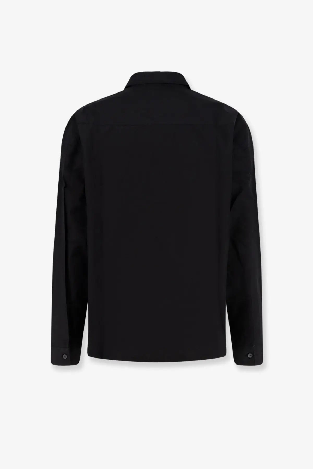 Entire studios unisex miller oversize black cotton shirt with long sleeves structured collar and subtle seam detailing
