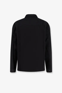 Entire studios unisex miller oversize black cotton shirt with long sleeves structured collar and subtle seam detailing
