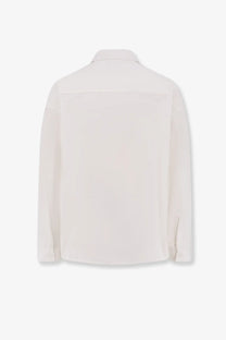 Entire Studios unisex Miller oversize cotton shirt white with long sleeves classic collar and subtle seam detailing