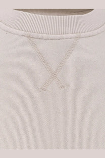Entire Studios unisex pod crew cotton shirt white featuring a soft off-white ribbed knit and subtle x stitch neckline detail