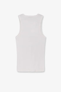 Entire Studios unisex ribbed cotton tank top white minimalist sleeveless top with simple clean design