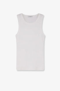 Entire Studios unisex ribbed cotton tank top white with minimalist sleeveless design and smooth texture