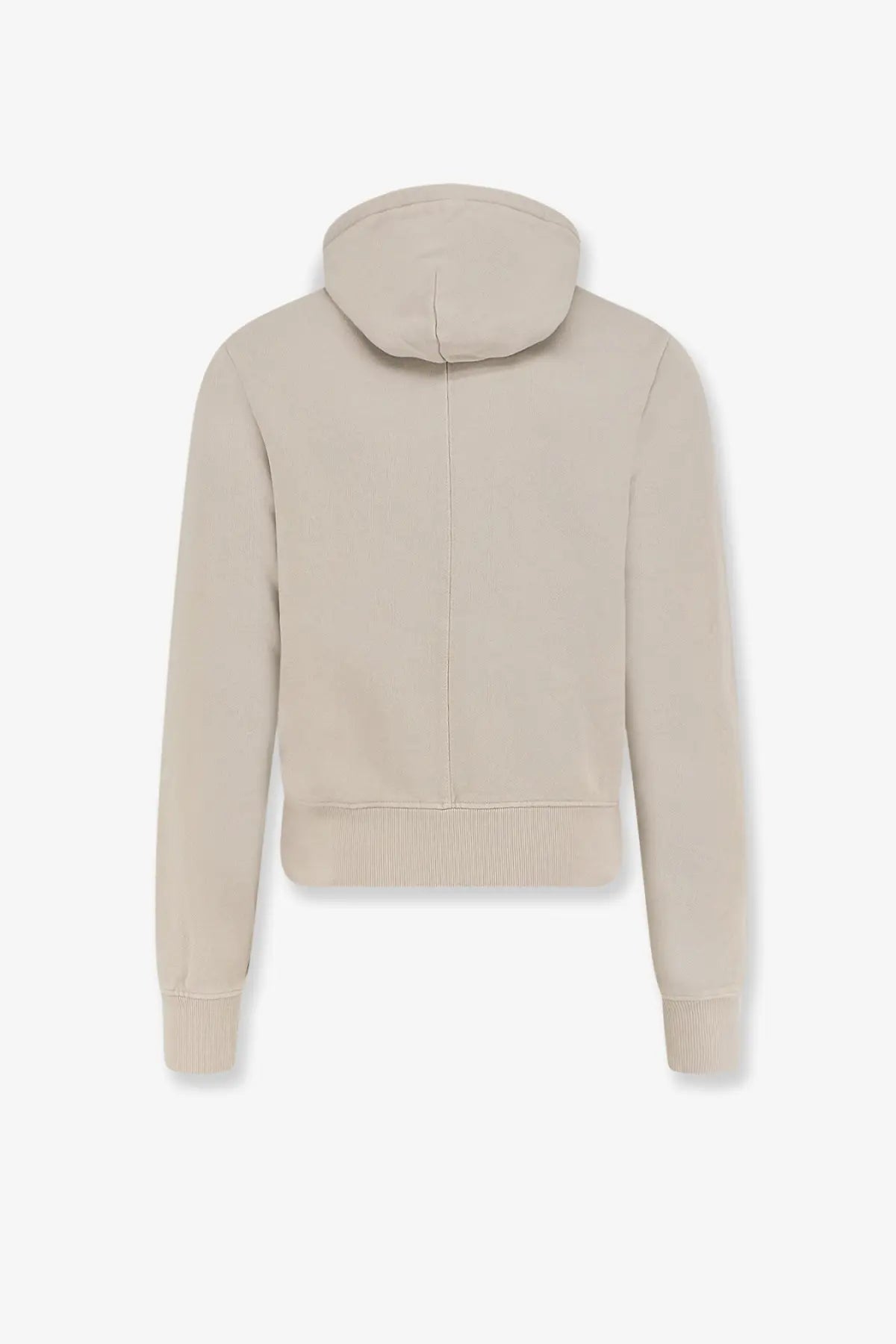 Beige cropped hoodie with ribbed cuffs and hem made of cotton in entire studios unisex standard hood sweatshirt white