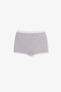 Entire studios women’s cotton blend gray heathered boxer briefs with white elastic waistband pebble color