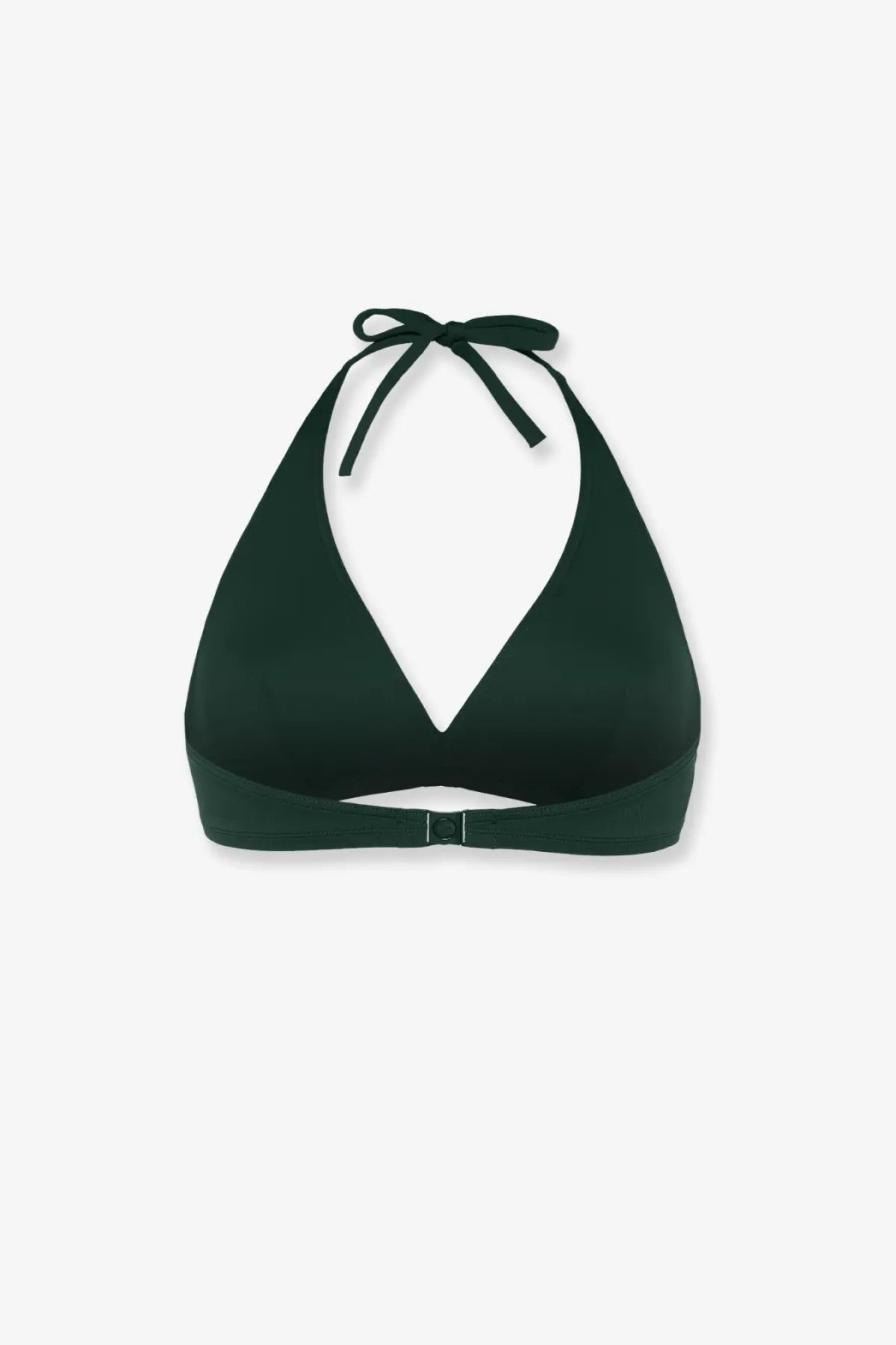 Eres women’s gang duni nylon bikini top black dark green halter style v-neckline with adjustable tie back straps