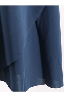 Navy blue eres women’s julieta jersey pareo skirt with flowing sheer fabric and subtle ruffled hem detailing