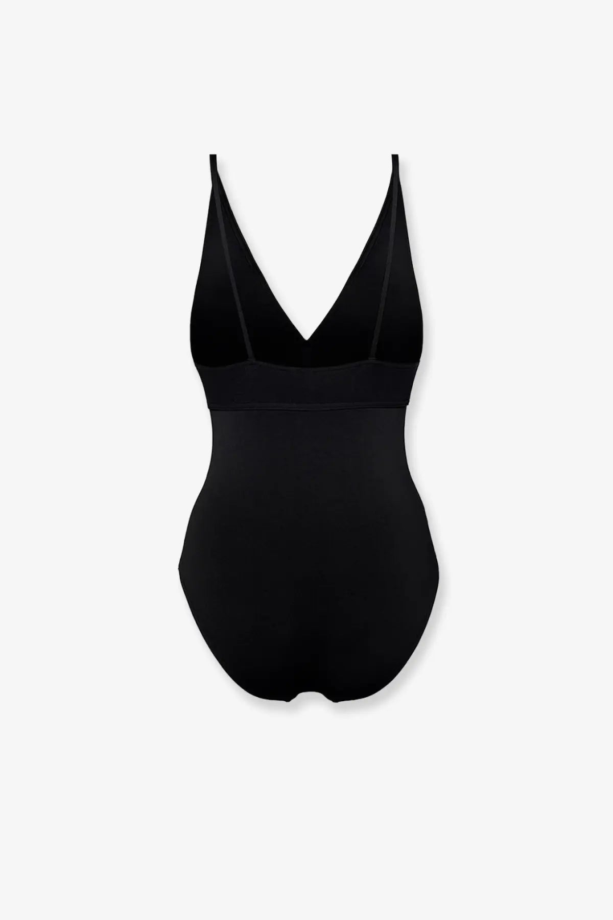 Eres women’s Larcin black Lycra one-piece swimsuit with deep v-neckline and thin straps