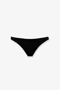 Eres women’s lycra bikini bottom in black with a minimalist, smooth, seamless design shown from the back