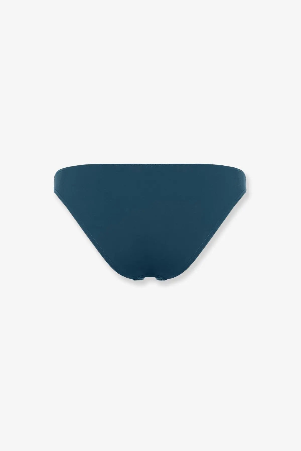 A sleek solid navy blue lycra bikini bottom with a smooth minimalist design by Eres for women