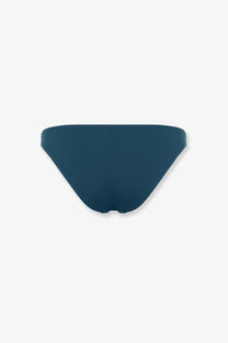 A sleek solid navy blue lycra bikini bottom with a smooth minimalist design by Eres for women