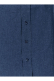 Eres women’s mignonette linen shirt in dark blue with matching dark buttons down the front
