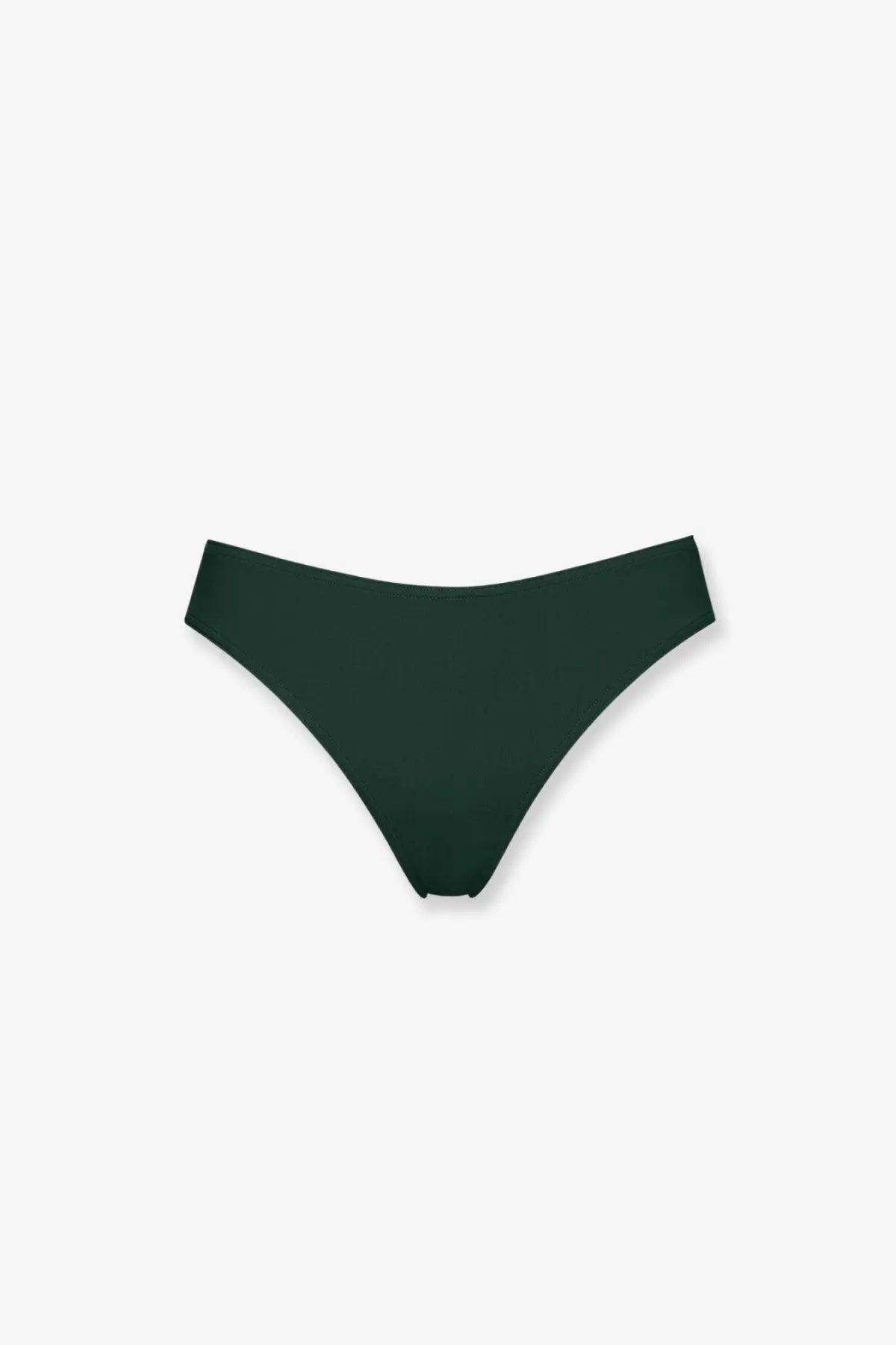 Eres women’s nylon coulisse bikini bottom in dark green with a minimalist seamless design shown from the back