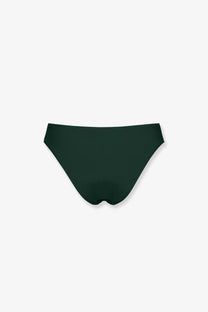 Eres women’s nylon black bikini bottom in dark green with minimalist seamless design shown from the back side