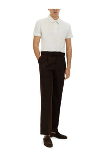 Etro men’s cotton polo white short-sleeved shirt with classic collar and buttoned placket in crisp white
