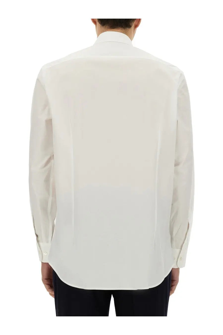 Etro men’s pegasus shirt white crisp long-sleeved dress shirt with classic collar and buttoned cuffs