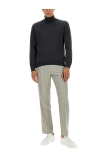 Etro men’s dark gray turtleneck sweater with subtle textured knit detail perfect for stylish layering