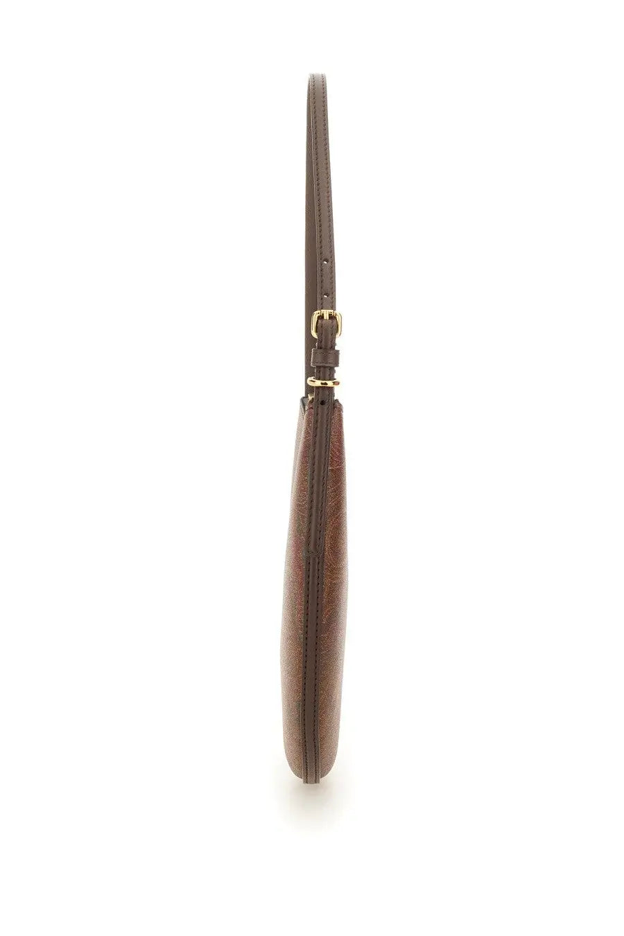 Brown leather clutch with textured surface and gold-tone hardware featured in etro women’s essential hobo bag brown