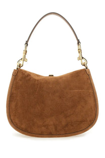 Etro women’s medium pony bag brown brown suede hobo bag with gold-tone hardware and curved top handle