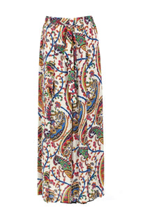 ETRO Women's Pantalone Palazzo Con Cintura Motivo Paisley Multicolor