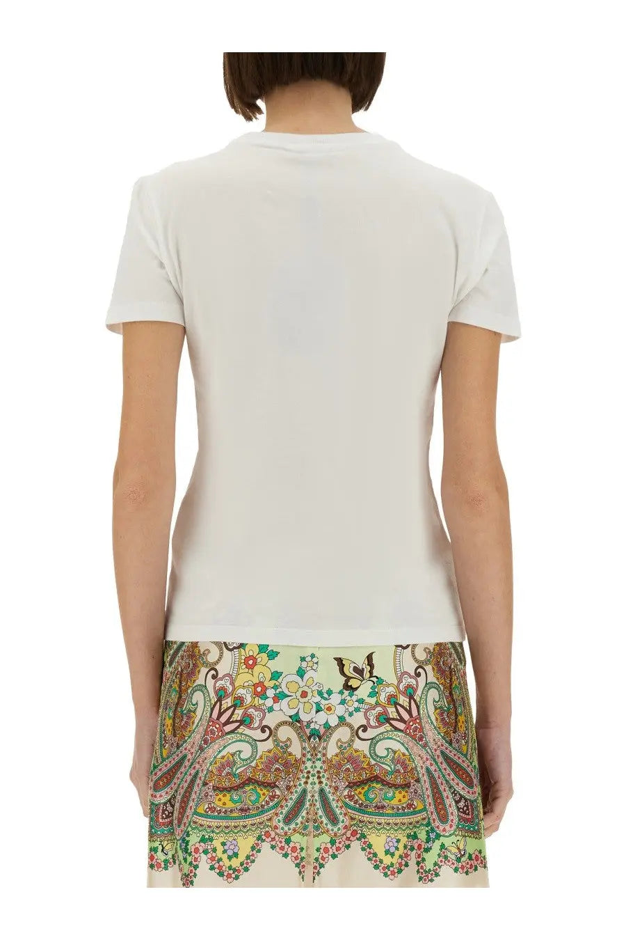 Etro women’s white short-sleeved t-shirt with simple crew neck and smooth solid fabric