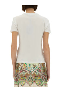 Etro women’s white short-sleeved t-shirt with simple crew neck and smooth solid fabric