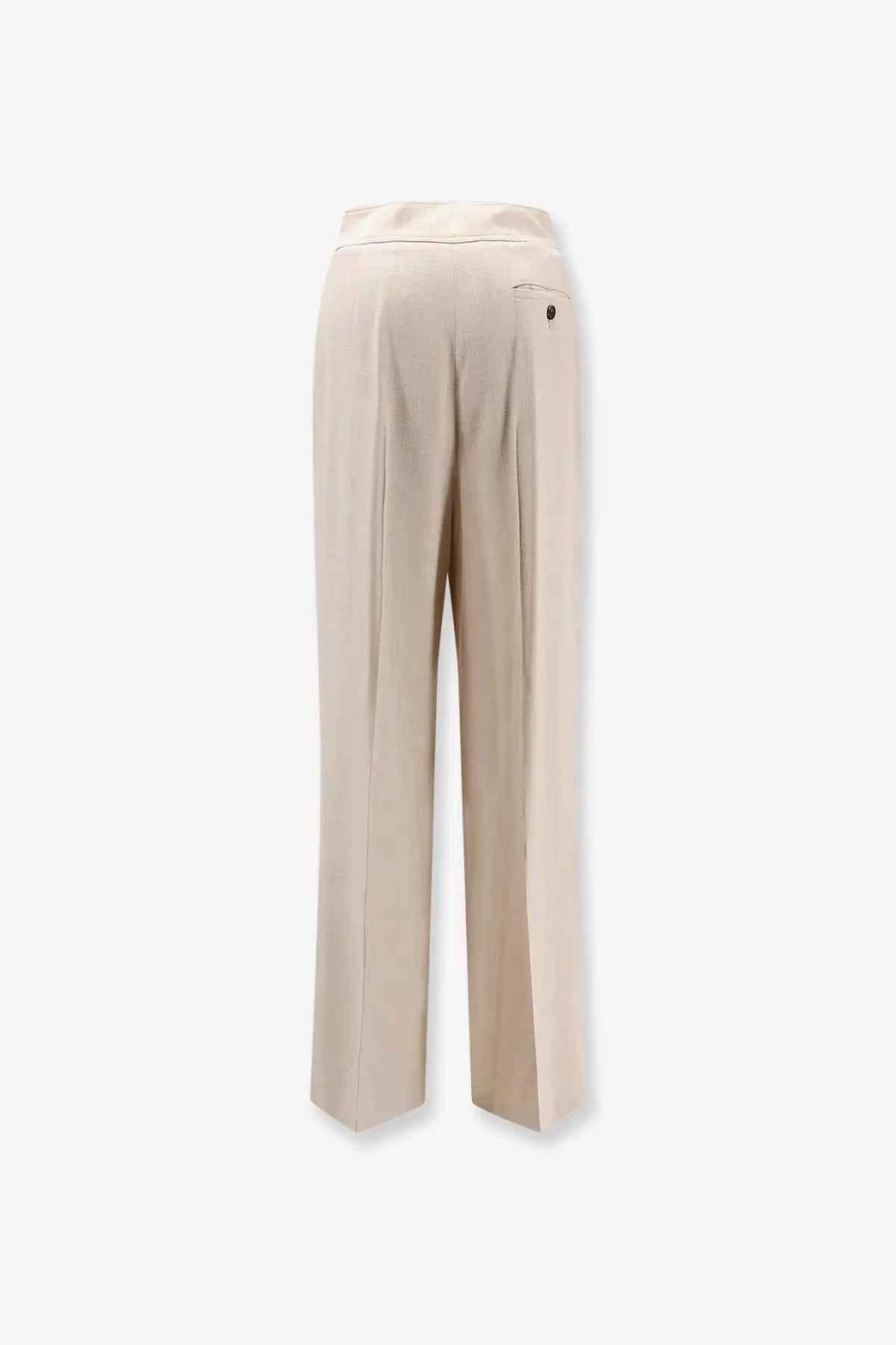 Etrowomen’s viscose beige wide-leg trousers with sleek tailored fit and subtle front pleats