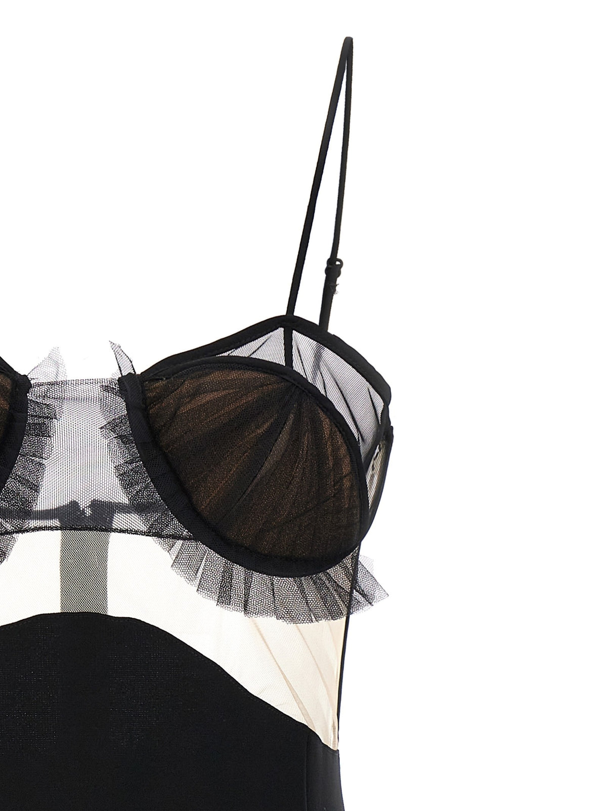 Nensi Dojaka Explosive Flower Bra Dress Black