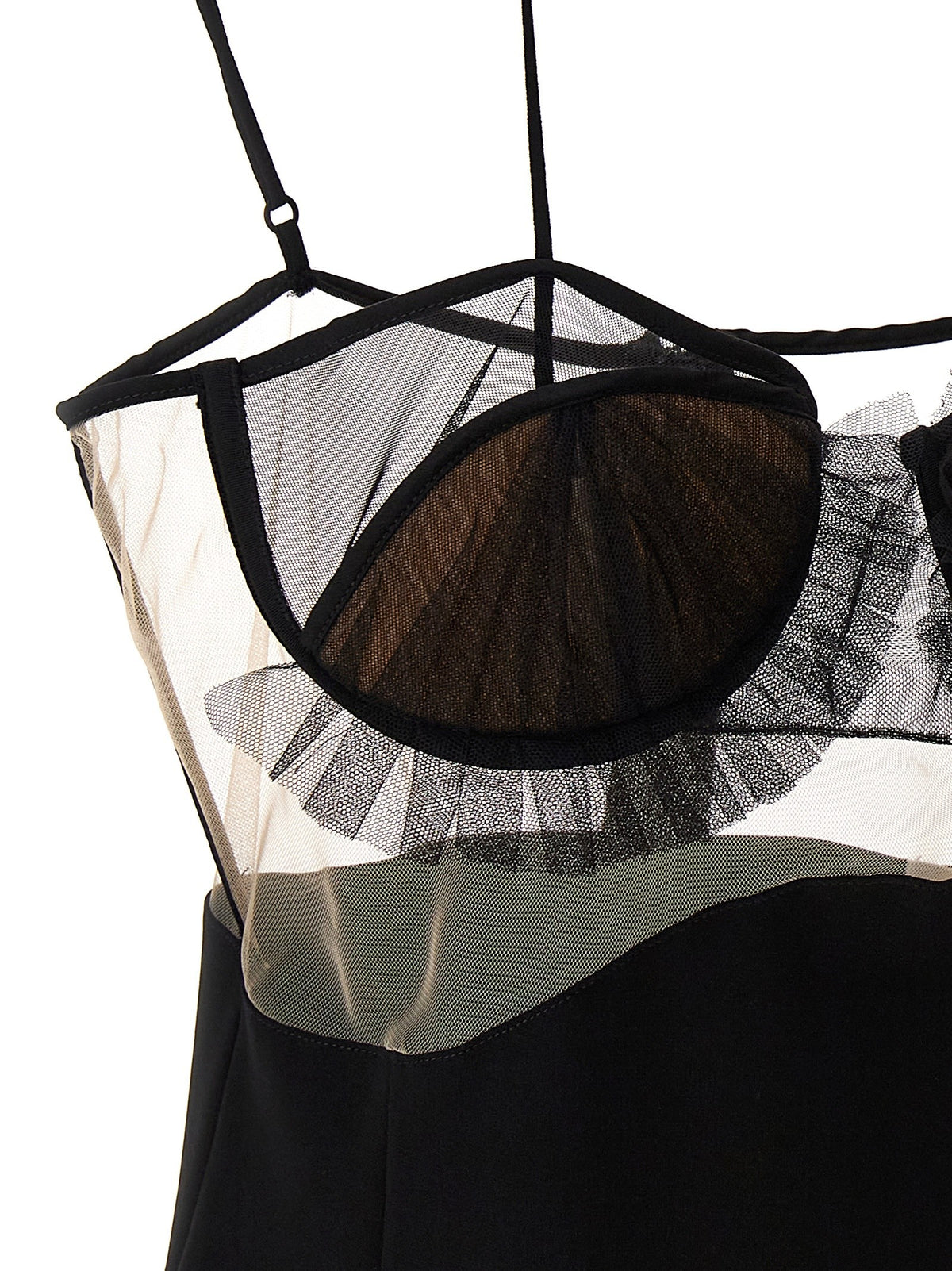 Nensi Dojaka Explosive Flower Bra Dress Black
