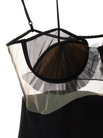 Nensi Dojaka Explosive Flower Bra Dress Black