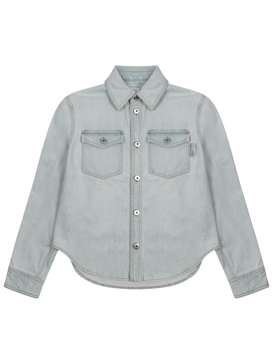 Bottega Veneta Women's Extra Bleach Denim Shirt Blue