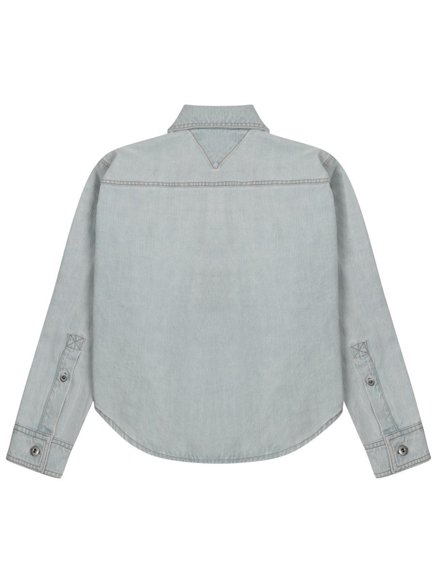 Bottega Veneta Women's Extra Bleach Denim Shirt Blue, view 3