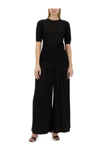 Fabiana Filippi women’s black cashmere sweater with three quarter sleeves fitted waist and soft flowing fabric